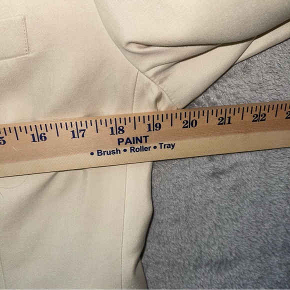 Lauren Ralph Lauren LRL Cream Blazer Faux Pockets 12P Petite Career Work Office - Picture 15 of 16